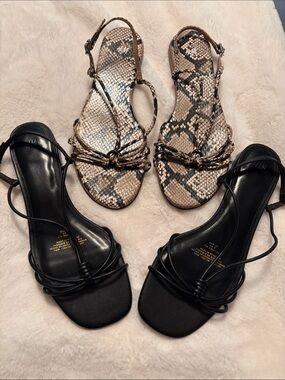 H&M Black Strappy Flat Sandals